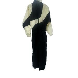Vintage Edelweiss Women's Colorblock Ski Snowsuit Size 10 White/Back Size 14